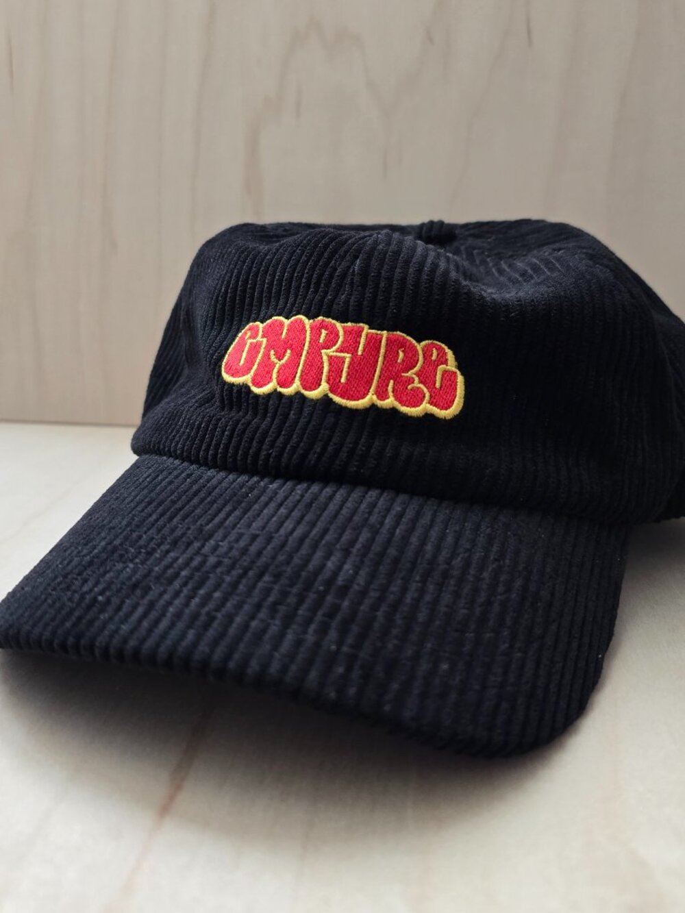 Empyre Mitra Black Corduroy Strapback Hat Graffiti Logo Adjustable One Size